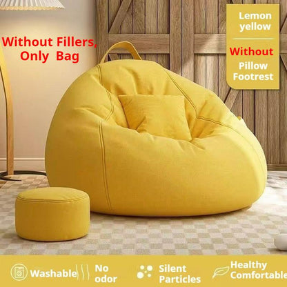 Classic Bean Bag  Without Filler Soft Leisure Sofa Lazy Couch Bag Linen Cloth Lounger Seat Tatami Living Room Furniture Bedroom