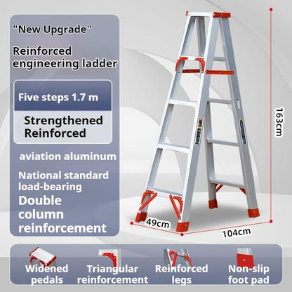 Doorverse Ladder Household Aluminum Alloy Ladder Widened and Thickened Multifunctional Ladder Folding Indoor Ladder