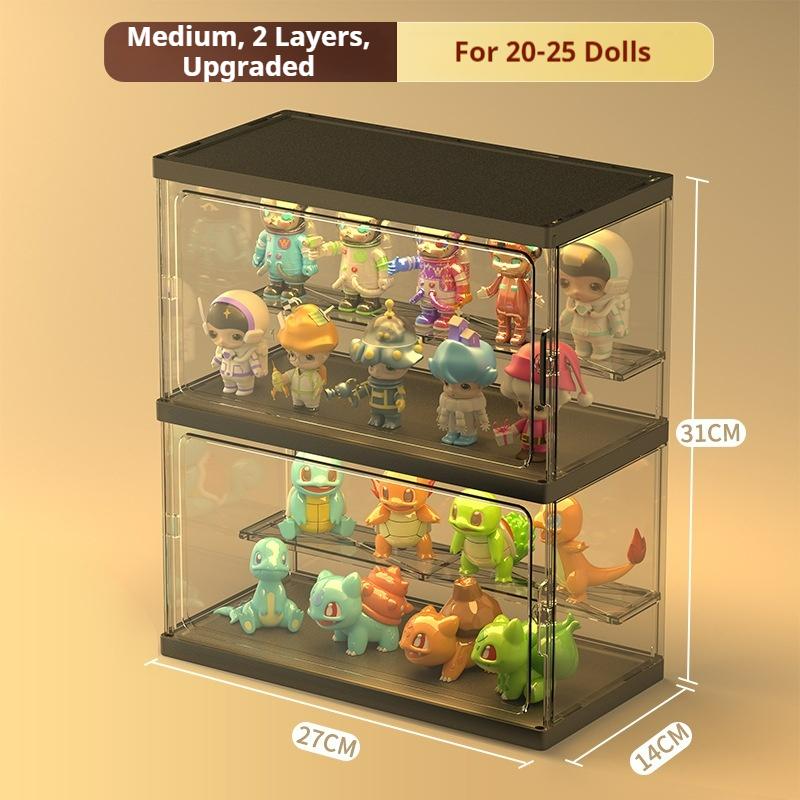 DOORVERSE Popmart Display Box Blind Box Storage Acrylic Doll Display Stand Transparent Box Removable Partition Lego Display Box