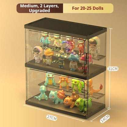 DOORVERSE Popmart Display Box Blind Box Storage Acrylic Doll Display Stand Transparent Box Removable Partition Lego Display Box