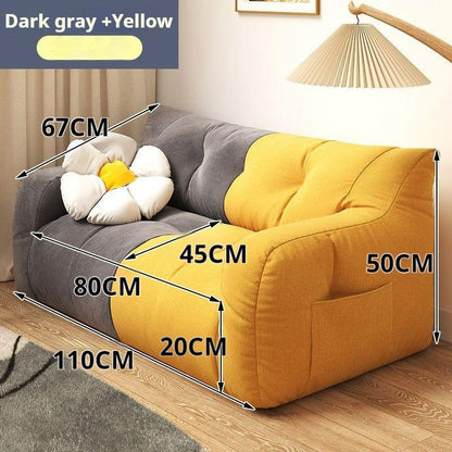 DOORVERSE Lazy Sofa Reclining Bedroom Reclining Chair Ins Style Balcony Small Sofa Single Double Bean Bag Tatami Sofa