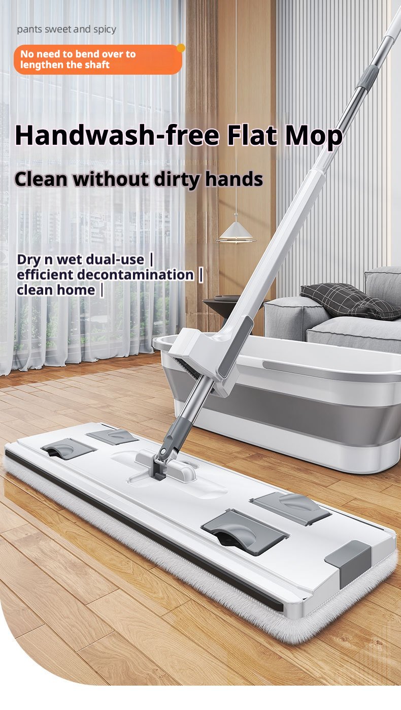 Large Hand-Washable Flat Mop Floor Mop Artifact Wooden Floor Tile Mop Lazy Household Mop Mop Mop