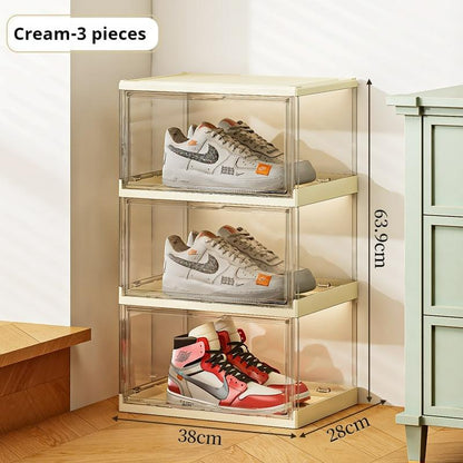 DOORVERSE Transparent Large Space Acrylic Display Shoe Box Storage Rack Cabinet Shoes Box Used Number