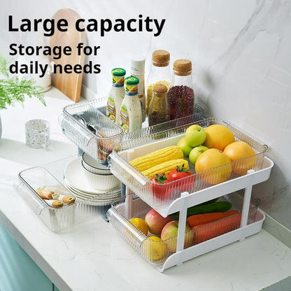 Doorverse Kitchen Storage Shelf Desktop Multi-layer Drawer Storage Shelf Bathroom Non-punch Storage Shelf Transparent Cosmetics Storage Shelf