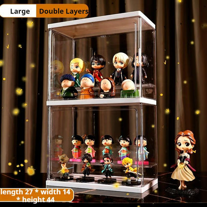 DOORVERSE Popmart Display Box Blind Box Storage Acrylic Doll Display Stand Transparent Box Removable Partition Lego Display Box