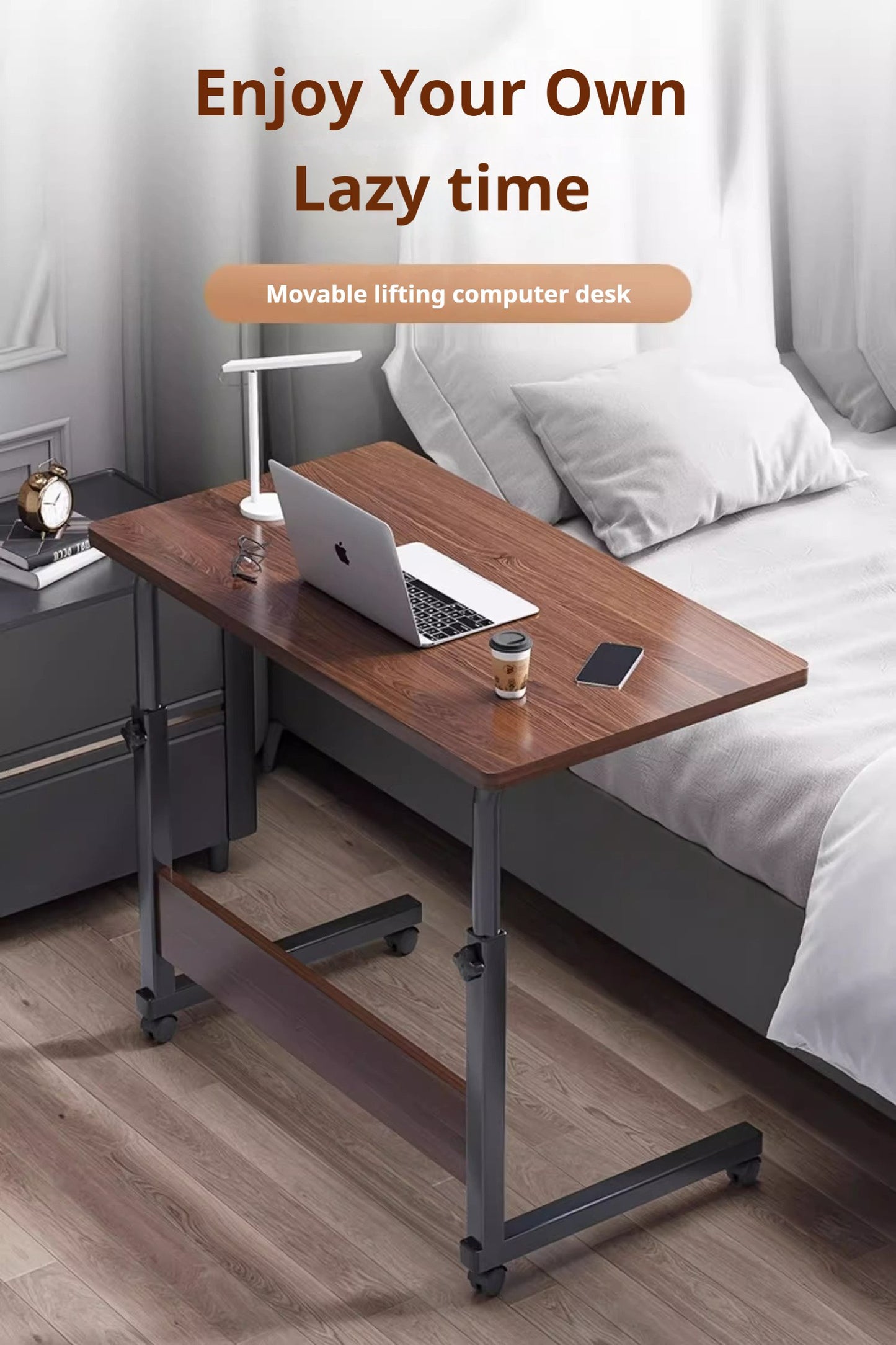 Double-Deck Bedside Desk Adjustable for Dorm/Bedroom