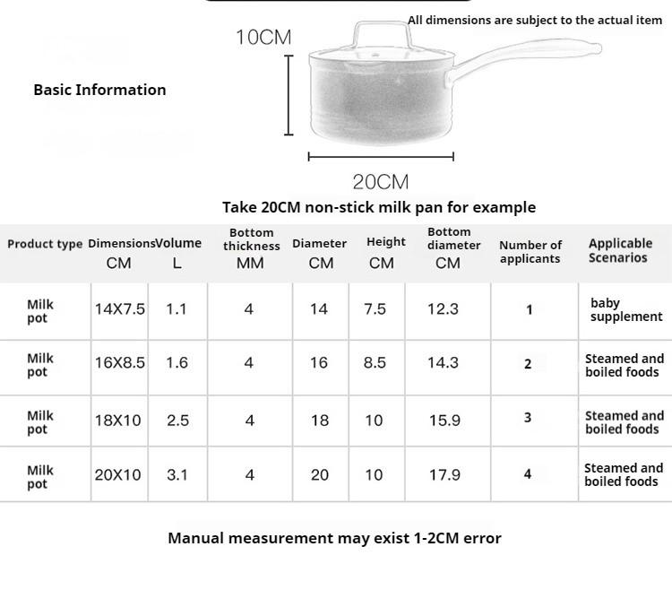 Milk Pot Platinum Non-Stick Material  for Kitchen