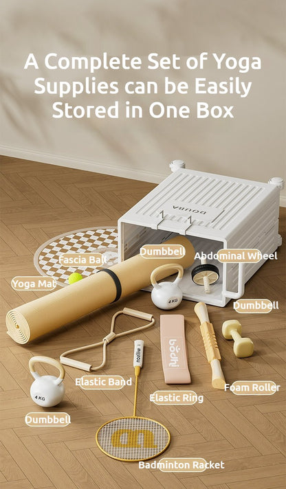 Foldable Yoga Mat Badminton Storage Basket, Sports Equipment Storage Tube, Clothes Storage Basket Bucket, with Wheels