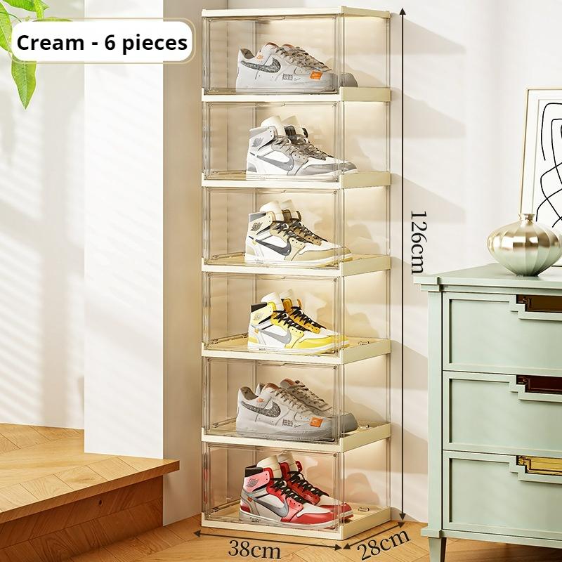 DOORVERSE Transparent Large Space Acrylic Display Shoe Box Storage Rack Cabinet Shoes Box Used Number