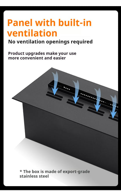 3D Atomizing Fireplace, Built-in Extra Long Simulated Flame, Electronic Humidifier, Platform Decoration