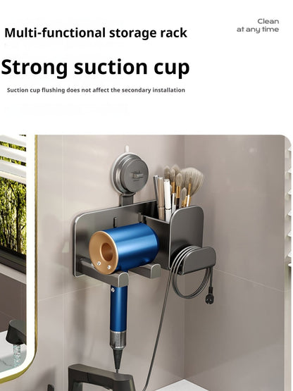 Suction Cup Hair Dryer Holder Wall-mounted Bathroom Hair Dryer Storage Rack Bathroom Hair Dryer Stand