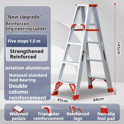 Doorverse Ladder Household Aluminum Alloy Ladder Widened and Thickened Multifunctional Ladder Folding Indoor Ladder