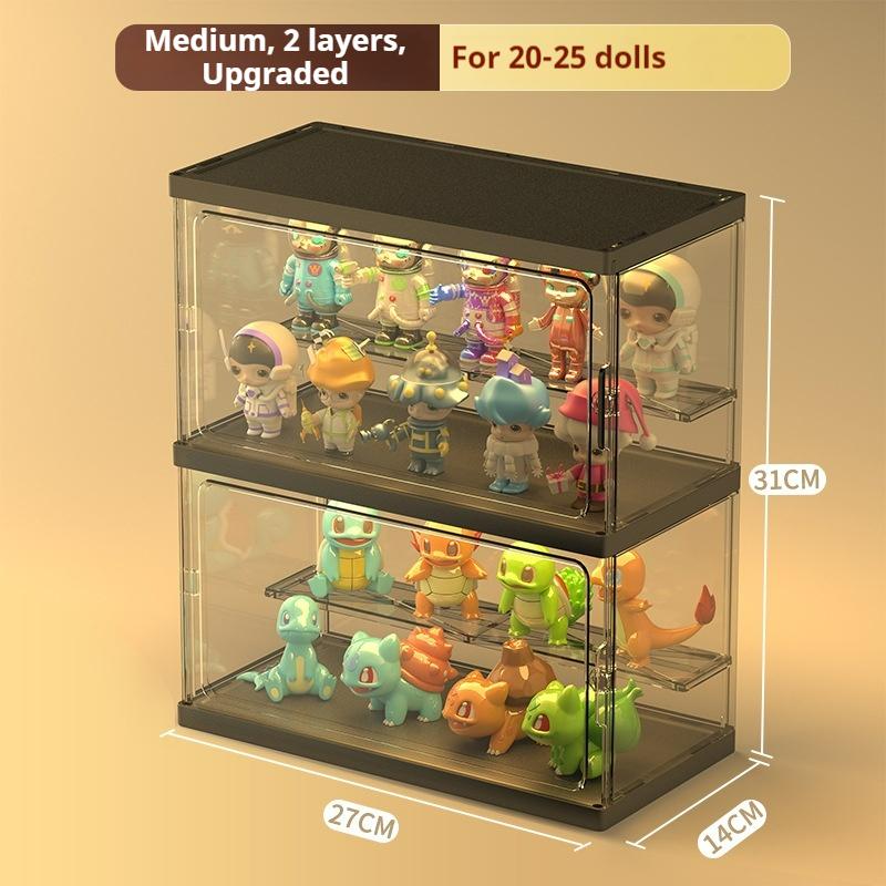 DOORVERSE Popmart Display Box Blind Box Storage Acrylic Doll Display Stand Transparent Box Removable Partition Lego Display Box