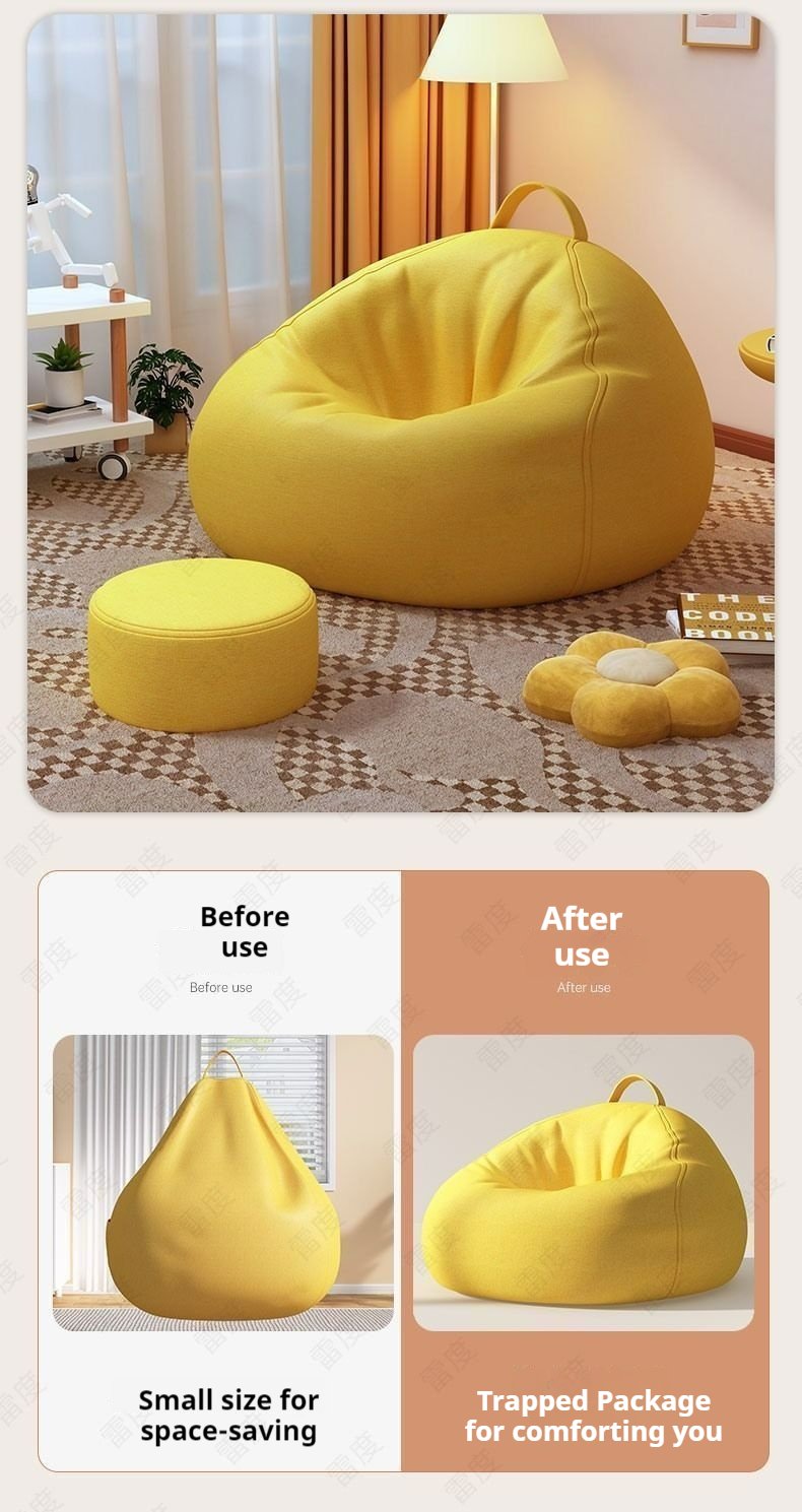 Classic Bean Bag  Without Filler Soft Leisure Sofa Lazy Couch Bag Linen Cloth Lounger Seat Tatami Living Room Furniture Bedroom