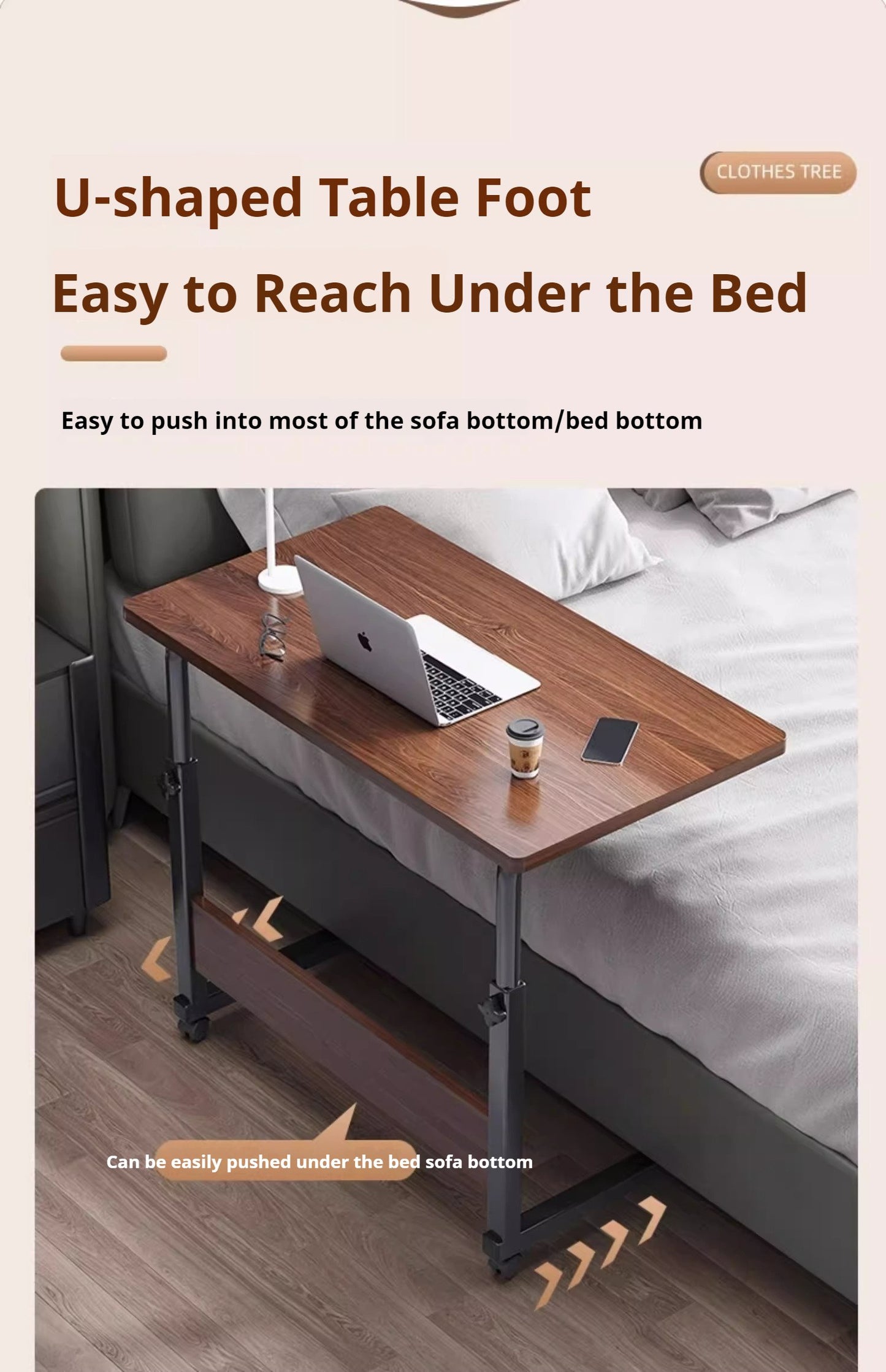 Double-Deck Bedside Desk Adjustable for Dorm/Bedroom