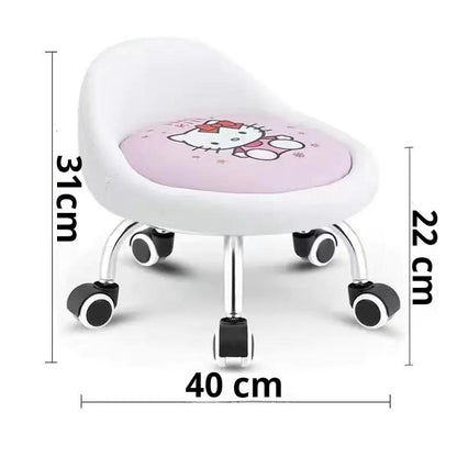 DOORVERSE Low Stool Chair Universal Small Stool with Wheel Children's Seat Shoes Bench Mini Multifunctional Pulley Rolling RoundSeat