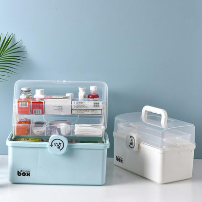 Doorverse Transparent Latching Medicine Storage Box Secure And Convenient For Home Use Medicine Box