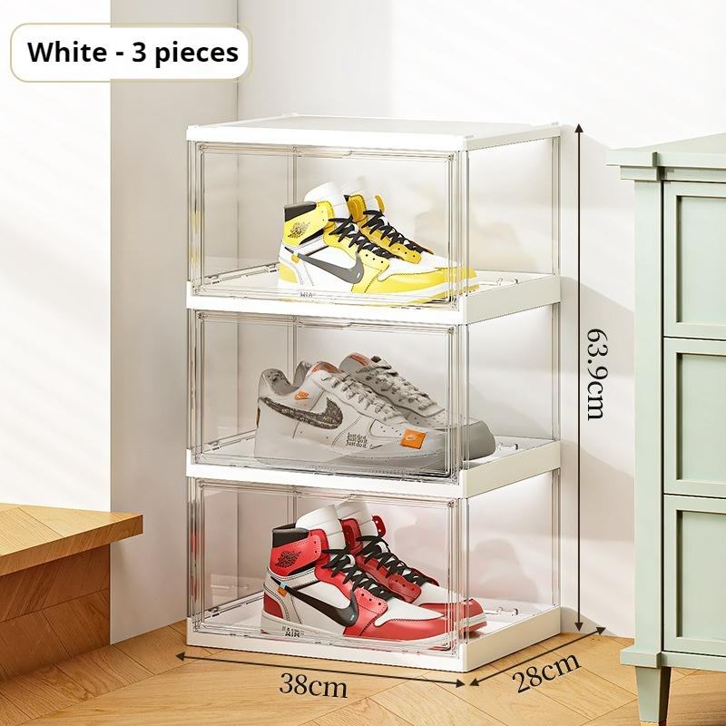 DOORVERSE Transparent Large Space Acrylic Display Shoe Box Storage Rack Cabinet Shoes Box Used Number