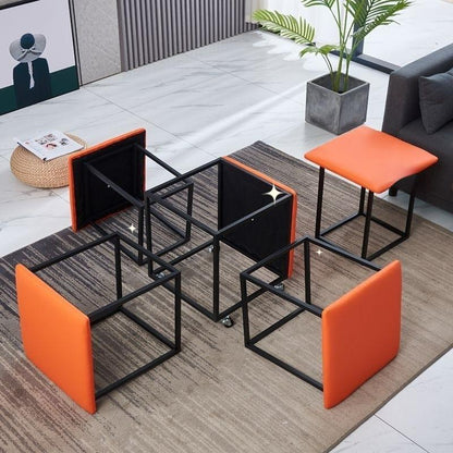 DOORVERSE Multi-functional Combination Storage Stool Magic Cube Stool Small Stool Home Living Room Sofa Stool Five Benches Coffee Chair