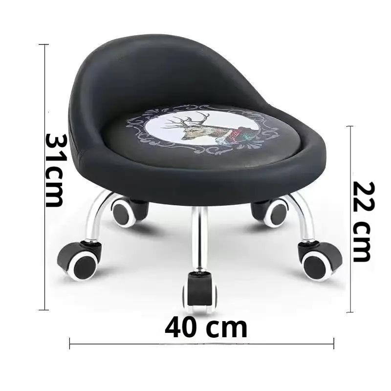 DOORVERSE Low Stool Chair Universal Small Stool with Wheel Children's Seat Shoes Bench Mini Multifunctional Pulley Rolling RoundSeat