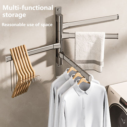 The bathroom rotating towel rack, a no-drilling option for the corner towel rail in the bathroom, is a convenient hanging rod for your lavatory, shower area, or toilet.