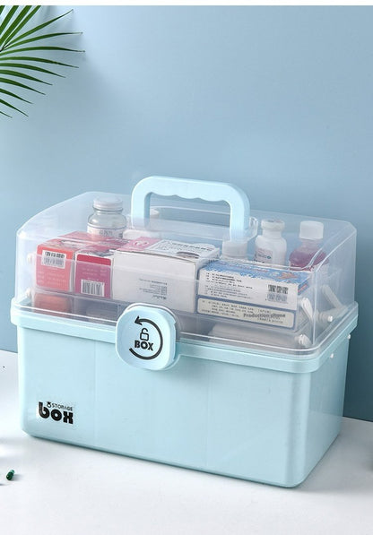 Doorverse Transparent Latching Medicine Storage Box Secure And Convenient For Home Use Medicine Box