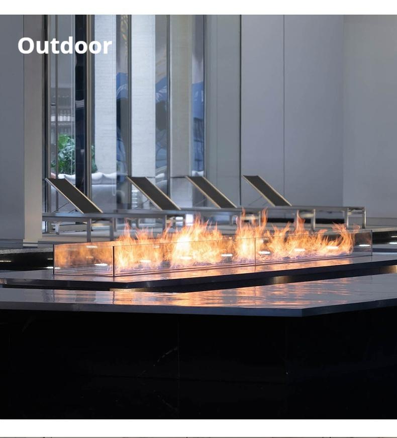 3D Atomizing Fireplace, Built-in Extra Long Simulated Flame, Electronic Humidifier, Platform Decoration