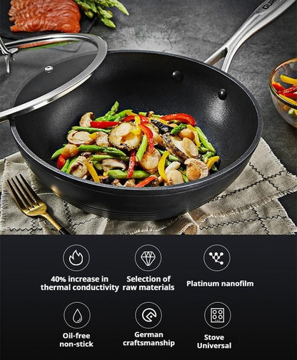 Wok Platinum Non-Stick Material  for Kitchen