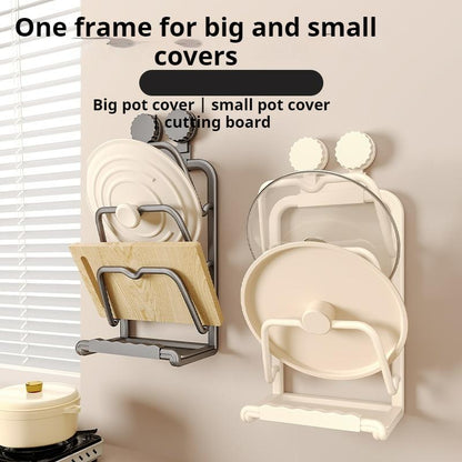 DOORVERSE Pot Lid Holder Multi-Layer Suction Cup Pan Cover Storage Holder Practical Wall Mounted Punch-Free Pot Lid Rack