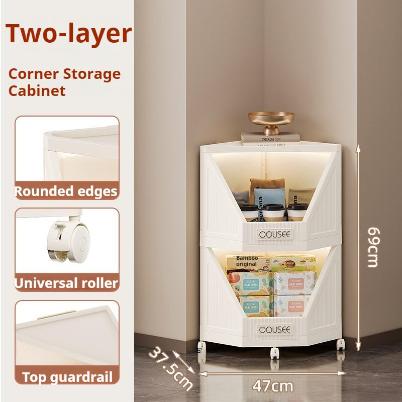 Corner Storage Cabinet Household Living Room Storage Cabinet Triangle Dust-Proof Storage Rack Large Capacity Snack Storage Cabinet