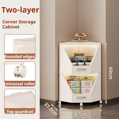 Corner Storage Cabinet Household Living Room Storage Cabinet Triangle Dust-Proof Storage Rack Large Capacity Snack Storage Cabinet