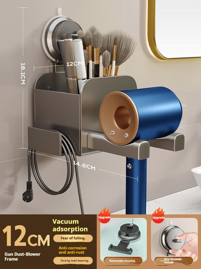 Suction Cup Hair Dryer Holder Wall-mounted Bathroom Hair Dryer Storage Rack Bathroom Hair Dryer Stand