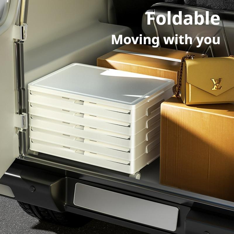 DOORVERSE Foldable Shoes Storage Box With Wheels Plastic Shoes Rack Multifunction Shoes Cabinet Description: