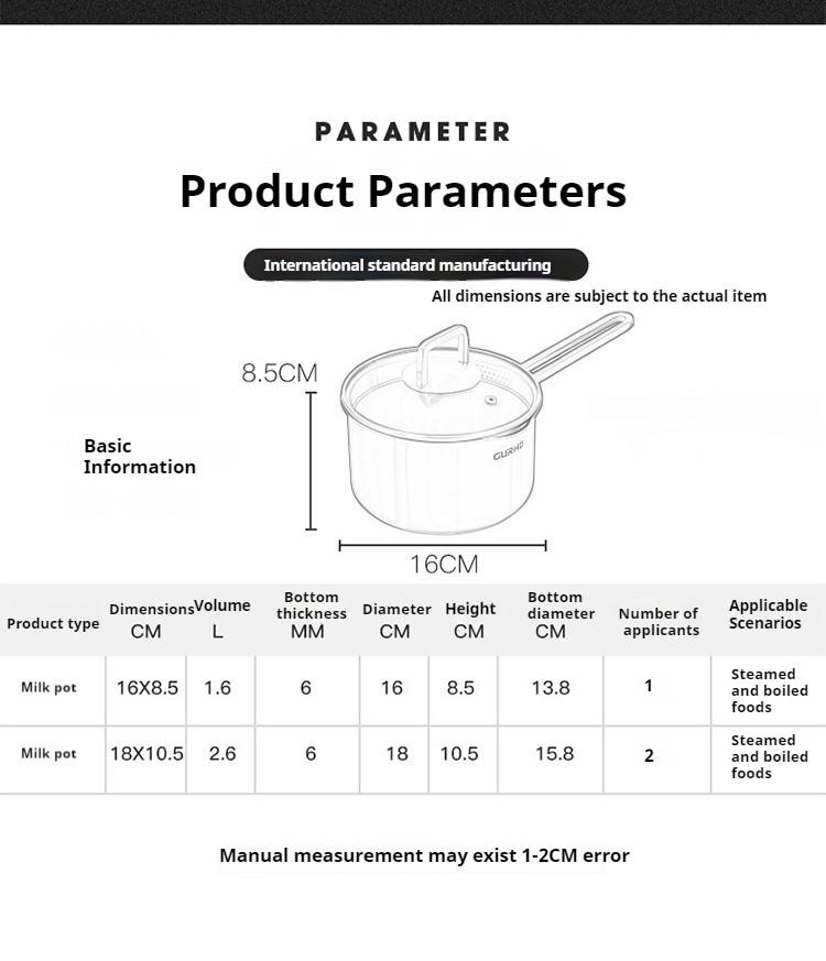 Milk Pot 304 Stainless Steel Instant Hot for Kitchen