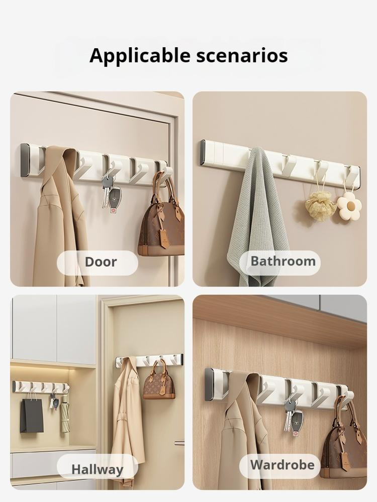 DOORVERSE Door Hanger Clothes Hook Bedroom Adjustable Metal Aluminum Hook Wall Hook No Drill Anti Scratch Rust Free Bathroom Invisible