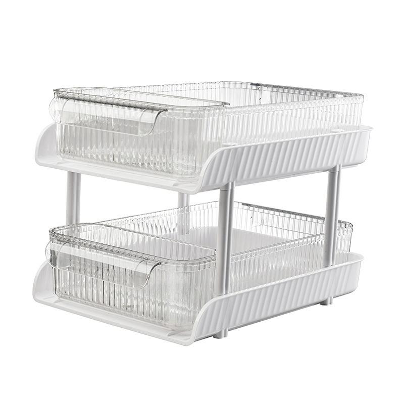 Doorverse Kitchen Storage Shelf Desktop Multi-layer Drawer Storage Shelf Bathroom Non-punch Storage Shelf Transparent Cosmetics Storage Shelf