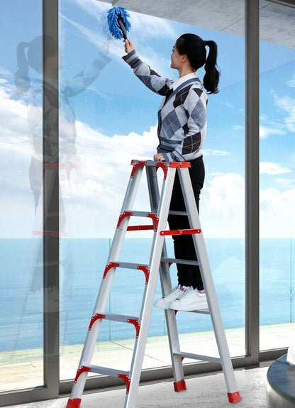 Doorverse Ladder Household Aluminum Alloy Ladder Widened and Thickened Multifunctional Ladder Folding Indoor Ladder