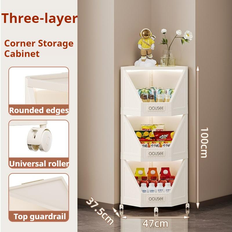 Corner Storage Cabinet Household Living Room Storage Cabinet Triangle Dust-Proof Storage Rack Large Capacity Snack Storage Cabinet