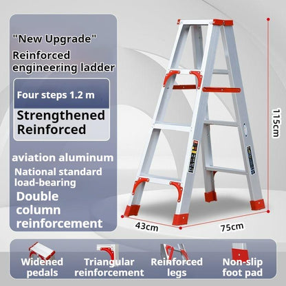 Doorverse Ladder Household Aluminum Alloy Ladder Widened and Thickened Multifunctional Ladder Folding Indoor Ladder