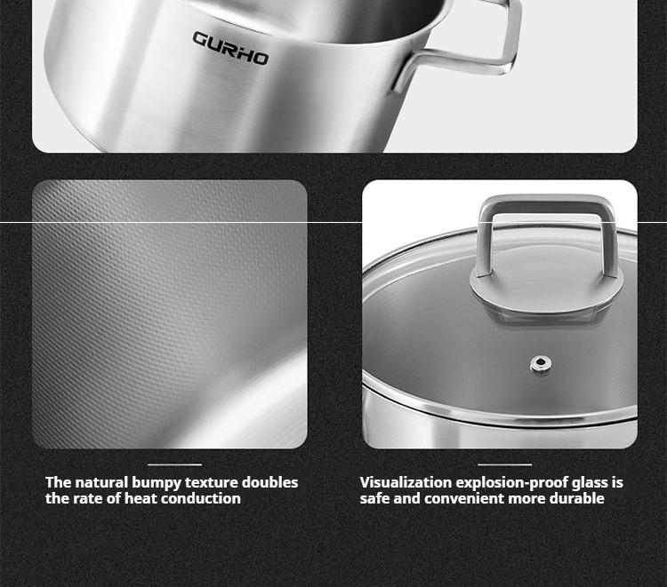 Stockpot 304 Stainless Steel Instant Hot for Kitchen