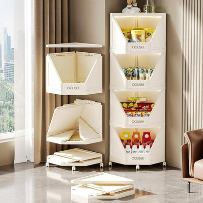 Corner Storage Cabinet Household Living Room Storage Cabinet Triangle Dust-Proof Storage Rack Large Capacity Snack Storage Cabinet