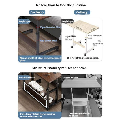 Double-Deck Bedside Desk Adjustable for Dorm/Bedroom