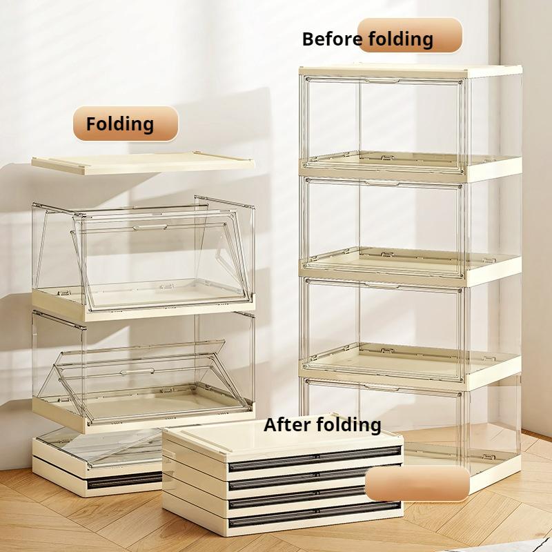 DOORVERSE Transparent Large Space Acrylic Display Shoe Box Storage Rack Cabinet Shoes Box Used Number