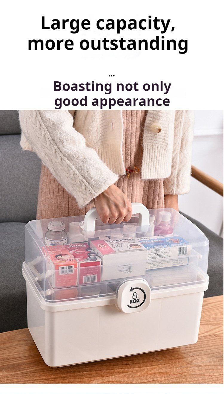 Doorverse Transparent Latching Medicine Storage Box Secure And Convenient For Home Use Medicine Box