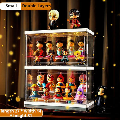 DOORVERSE Popmart Display Box Blind Box Storage Acrylic Doll Display Stand Transparent Box Removable Partition Lego Display Box