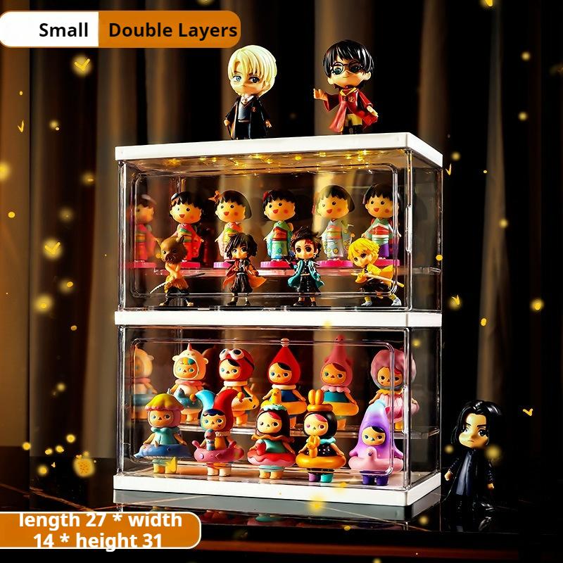 DOORVERSE Popmart Display Box Blind Box Storage Acrylic Doll Display Stand Transparent Box Removable Partition Lego Display Box