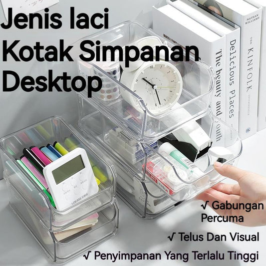 Desktop Storage Box Drawer-type Student Dormitory Stationery Pen Holder Acrylic Stackable Desktop Cosmetic Storage Rack