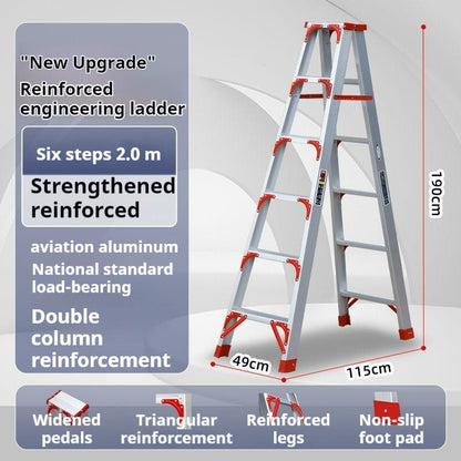 Doorverse Ladder Household Aluminum Alloy Ladder Widened and Thickened Multifunctional Ladder Folding Indoor Ladder