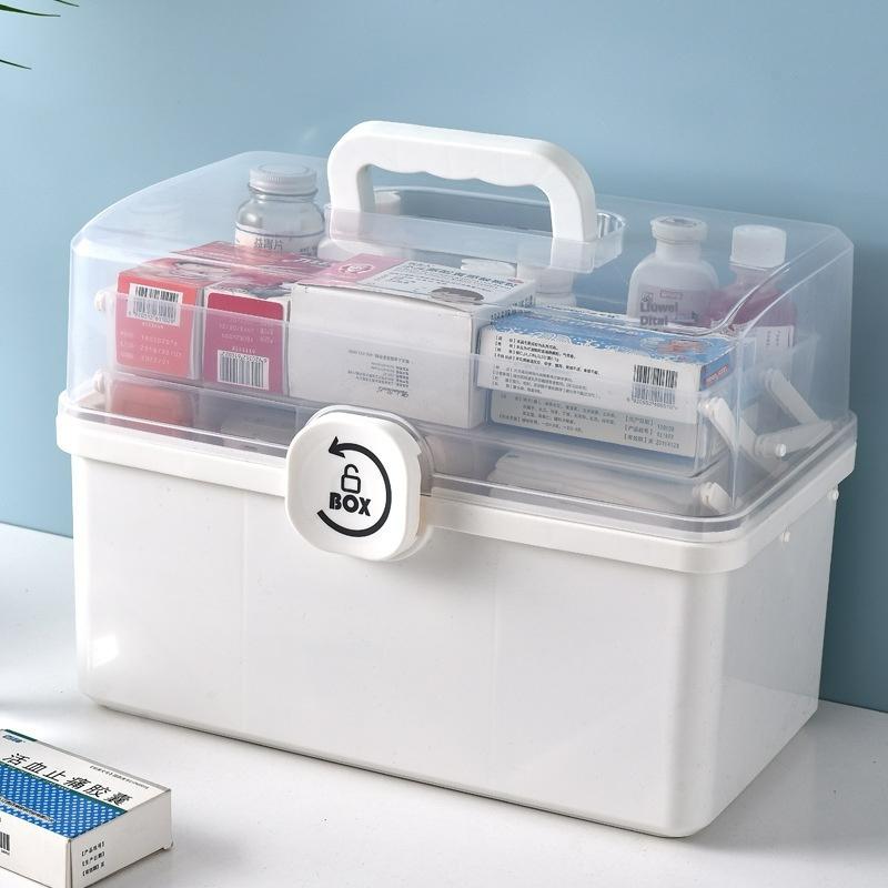 Doorverse Transparent Latching Medicine Storage Box Secure And Convenient For Home Use Medicine Box