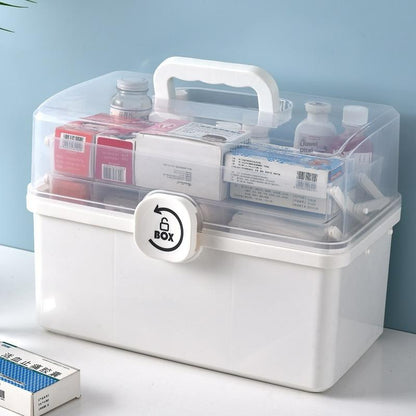 Doorverse Transparent Latching Medicine Storage Box Secure And Convenient For Home Use Medicine Box